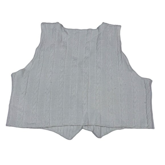 Cropped sweater vest size L cable knit light academia grunge fairy y2k vintage - Picture 2 of 4